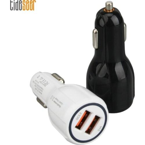 3.1A Car Charger Quick Charge 3.0 Universal Dual USB Fast Charging QC3.0 For Xiaomi Samsung iPhone Mobile Phones In-Car 100pcs
