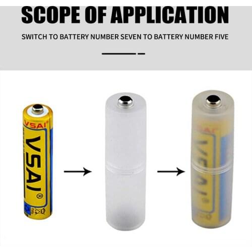 4Pcs AAA to AA Size Cell Battery Box Converter Adapter Switcher Batteries Holder Plastic Case for AAA to AA Battery
