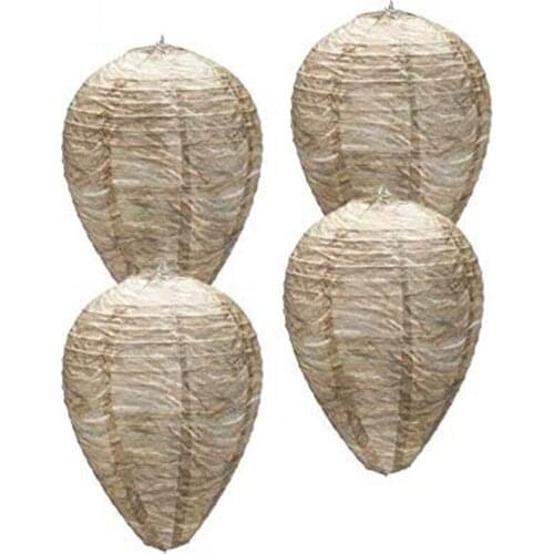 4PCS Wasp Nest,Decoy Hanging Fake Wasp Nest Paper Decoy Safe Fake Trap Effective Eco Friendly Paper Wasp Nest For Garden