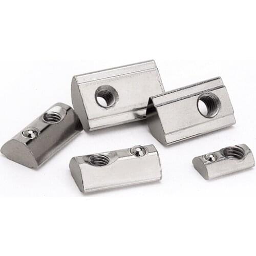 50pcs 100 Pcs Aluminum Extrusion Profile 2020 3030 4040 4545 CNC M3 M4 M5 M6 M8 Half Round Elasticity Spring Nut Ball Nut