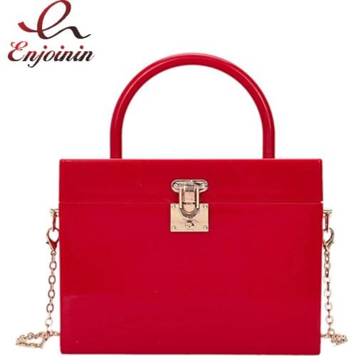 Acrylic Box Style Purses and Handbags for Women Candy Color Top Handle Party Female Clutch Crossbody Chain Shoulder Bag Designer