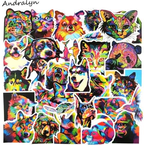 10/50Pcs Dazzle Color Animal Graffiti Stickers For Case Laptop Motorcycle Skateboard Luggage Decal Children Toy Helmet