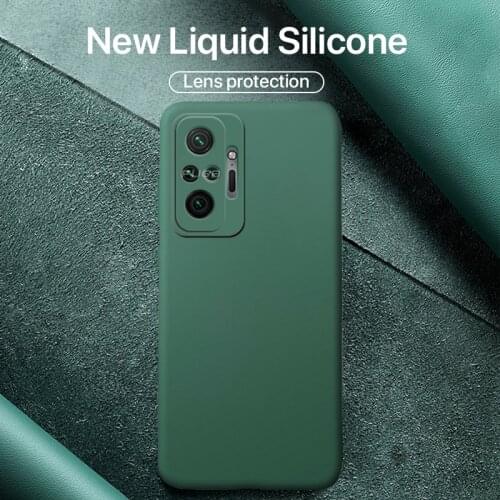 Original Liquid Silicone Soft Matte Case For Xiaomi Redmi Note 10 9 Pro Max 10S 9S Poco F2 X3 Pro NFC M3 Cloth Lining Back Cover
