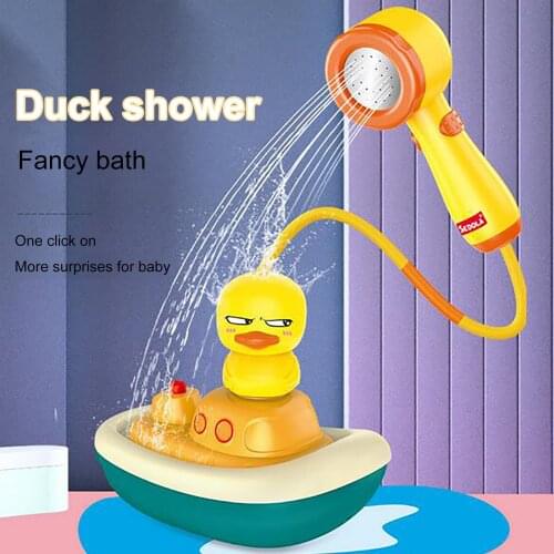 Baby Shower Toys Electric Duck Water Spray Toys With 3 Kinds Fountain Revolving Ship Ducks Sprinkler Shower Bathtub Toys for Kid