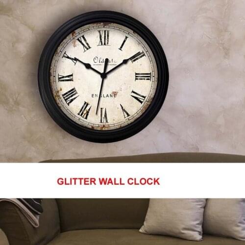 Retro European Wall Clocks Round Bedroom Living Room Digital Dial Mute Metal Wall Clock Home Decoration dropshipping