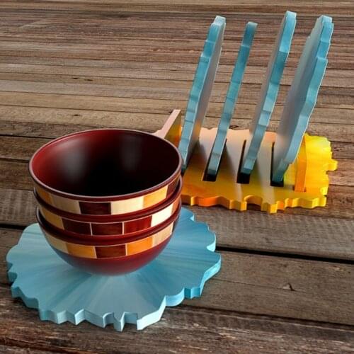 Tray Molds DIY Resin Coaster Molds Silicone Storage Rack Molds Epoxy Resin Casting Molds for DIY Casting Home Decoration