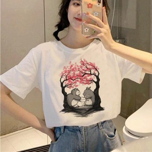 Neighbor Totoro spirit leaves T-shirt studio Ghibli Viper Japanese cartoon anime women T-shirt Summer Harajuku Top T-shirt