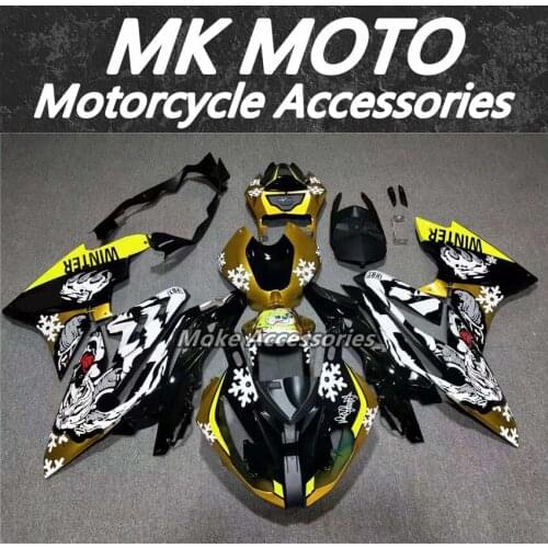 Fairings Kit Fit For S1000rr 2009 2010 2011 2012 2013 2014 Bodywork Set White tiger Golden yellow