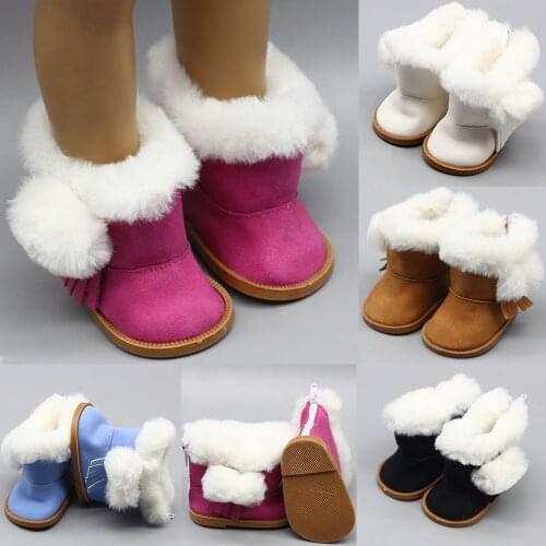 43cm Height Girls Dolls Snow Boots Shoes for 18" Doll Born Baby Doll Winter Chirstmas Shoes Doll Accessories