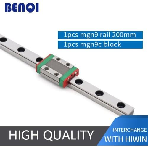 Linear guide manufacturer BENQI linear rail MGN9 rail 200mm+ linear block MGN9C carriage for machine parts