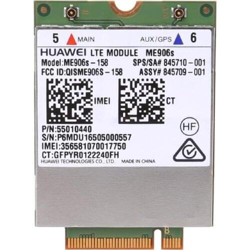 Mobile Broadband Card for HP LT4132 LTE HSPA+ 4G Module Huawei ME906S ME906S-158 for HP ZBook15u G4 SPS 845710-001 845709-001