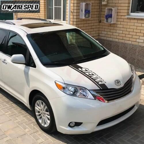 Car Hood Bonnet Sticker For-Toyota SIENNA Sport Stripes Auto Engine Cover Decor Vinyl Decals Exterior Accessories