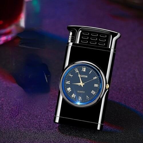 European Style Watch Lighter Creative Electronic Watch Inflatable Straight Lighter Smoking Accessories for Weed Gadgets for Men