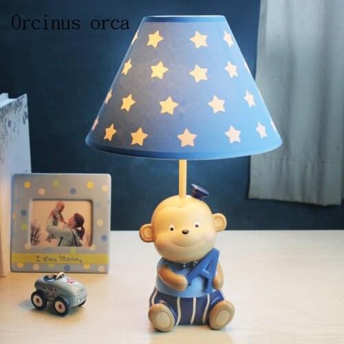 Cartoon cute little monkey desk lamp children bedroom boy bedroom bedside lamp creative LED desktop decorative lamp