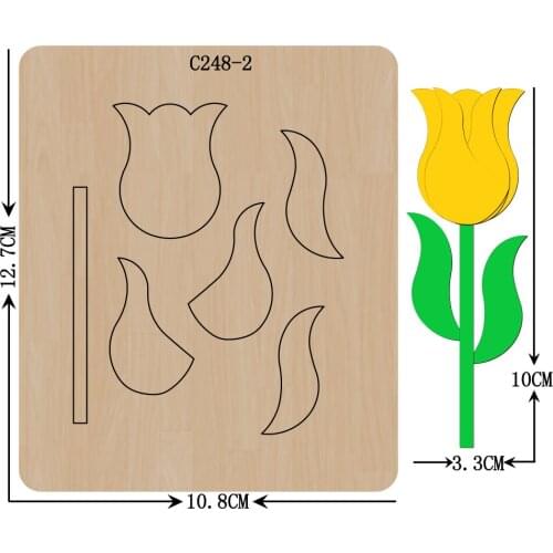 New Flowers Wooden die Scrapbooking C-248-2 Cutting Dies Multiple sizes