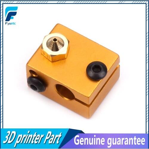 New Golden V6 Aluminum Heater Block All-Metal Oxidation V6 Extruder For HotEnd 20*16*12mm For 3D Printer Parts