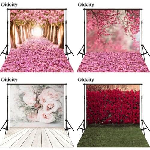 Oldcity Spring Flower Baby Birthday Backdrop Wedding Photocall Valentines Day Photography Background For Photo Shoot Photophone
