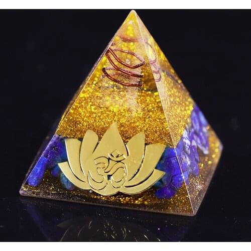 Orgonite Pyraid Chakra Energy Lapis Lazuli Natural Crystal Resin Decorative Craft Jewelry
