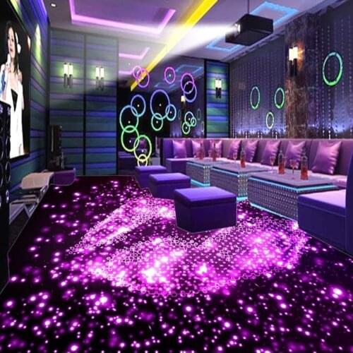 Custom 3D Floor Wallpaper 3D Stereo KTV Bar PVC Floor Murals Self-adhesive Waterproof Wallpaper Wall Painting Papel De Parede