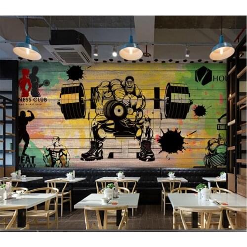 Custom photo murals wallpaper for walls 3 d Gym mural Sports fitness club image wall background wall decoration wall paper