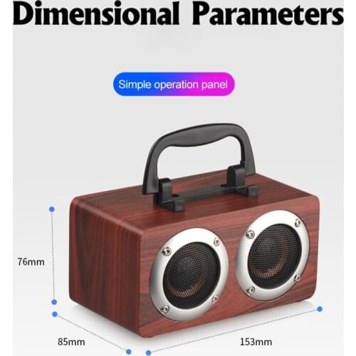 Portable wireless Bluetooth Wooden Boombox Subwoofer Rechargeable Music Sound Box Handsfree Outdoor Bass Stereo for phone