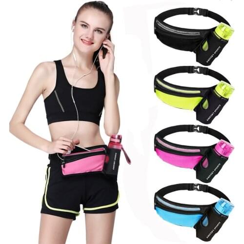 HAISSKY Marathon Sports Running Water Bottle Waist Bag Zipper Outdoor Belt Waist Pack Universal Fitness Fanny Phone Bag Cases