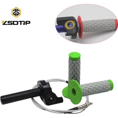 ZSDTRP Aluminum Throttle Grip Quick Twist with Throttle Cable Fit KAYO Apollo Bosuer Dirt Pit Bike Grips Bar