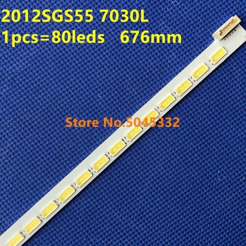 676mm LED Backlight Lamp strip 80 leds For LJ64-03479A SLED 2012SGS55 7030L 55PFL55074H12 55PFL5527T12 55PFL5527K12 55PFL5527H1