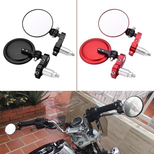 Universal Motorcycle Handle Mirror Aluminum Bar End Rearview Mirrors Accessories For Kawasaki ZX 11 1100 7R 9 Ninja GPZ500 EX500