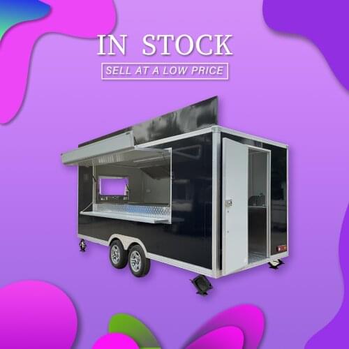 In Stock 2021 Food Truck Mobile Kitchen Catering Coffee Trailer Ice Cream Bubble Tea Hot Dog Cart Vending Kiosk Machine