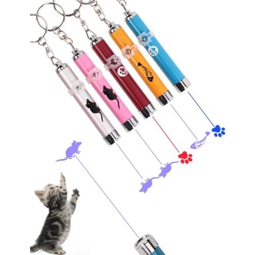 Funny Cat LED Laser Toy Creative Pet Pointer Pen Interactive Toy With Bright Animation Mouse Shadow Small Animal Toys