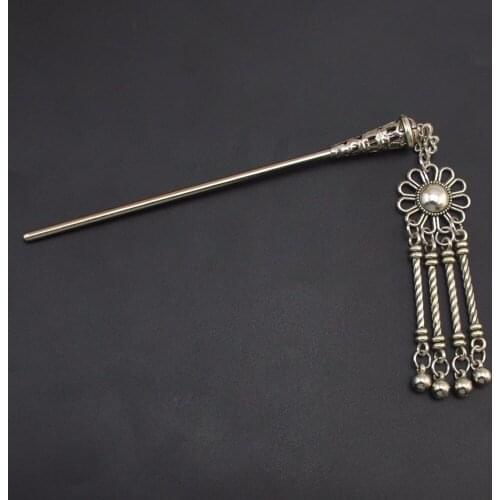 Vintage Alloy Bridal Hair Sticks for Women Green Stone Hair Chopstick Hairpin Boho Hair Accessories Jewelry Wholesale