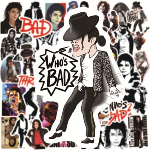10/50pcs Rock Singer Michael Jackson Graffiti Stickers Suitcase Laptop Helmet Waterproof Sticker Decal On Guitar Suitcase Fridge