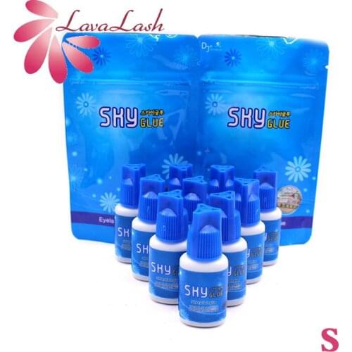 10 Bottles SKY Glue Eyelash Extensions Original Blue Cap Beauty Shop Makeups Tools Korea Lasting Wholesale 5ml With Sealed Bag
