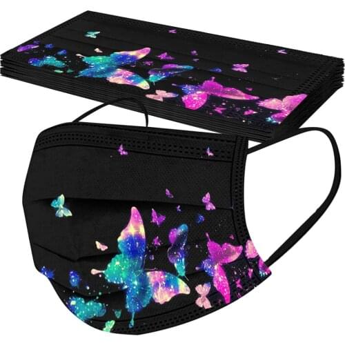 10pc Adults Butterfly Masque Halloween Cosplay Printed Masks Disposable Mascarillas Mondkapje Face Mask Маска Для Лица Mascara