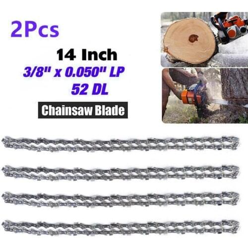 2PCS 14inch Steel Chainsaw Saw Chain 52 Drive 3/8 Pitch Links Chainsaw Saw Blade Replacement For Lawn Mower China Saw Repair