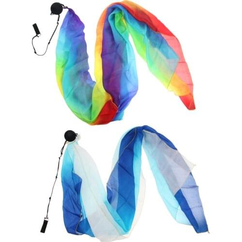 2pcs 26.4-38.2inch Scarf Silk Veil Poi Balls Belly Dancing Costume Supplies