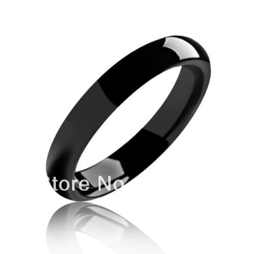 20pcs/Lot Wholesales Free Shipping USA Hot Selling 4MM Black Plated Classic Dome Tungsten Wedding Band Ring