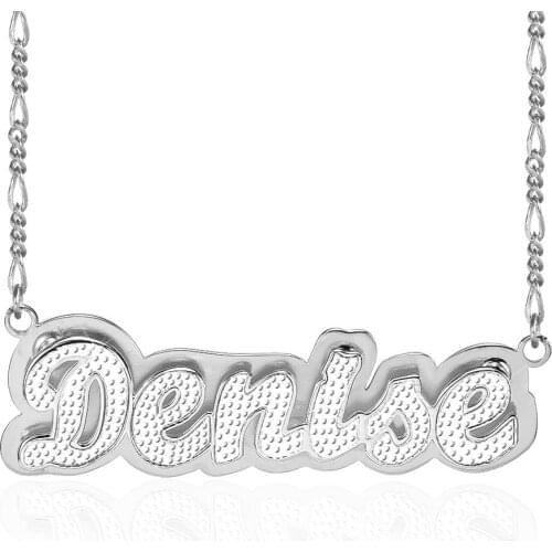 2021 New Double layer Gold Plated Two Tone Custom Name Necklace Women Gift