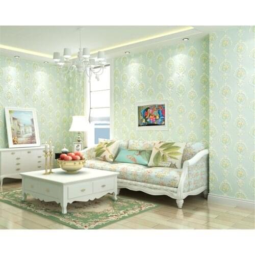 Beibehang Continental fashion flowers green 3D wallpaper desktop bedroom living room sofa TV background wallpaper for walls 3d