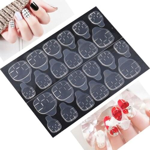 5Sheet Transparent Double Sided Self Adhesive Sticker for Fake Nail Tip Jelly Waterproof False Art Extension Glue Tool