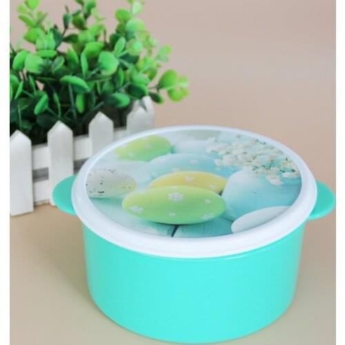 5pcs/Lot sublimation Blank DIY Round Portable Lunch Box For Kids School Bento Box KitchenLeak-proof Food Container Food Box