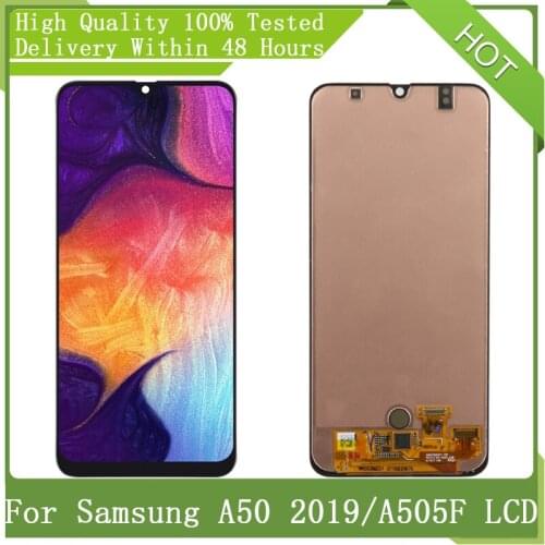 6.4” SUPER AMOLED For SAMSUNG A50 2019 A505F/DS A505F A505FD A505A With Frame LCD Display Touch Digitizer Assembly Replacement