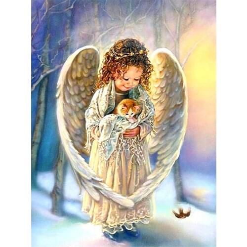 Angel Religion DIY Cross Stitch Embroidery 11CT Kits Craft Needlework Set Cotton Thread Printed Canvas Home Dropshipping