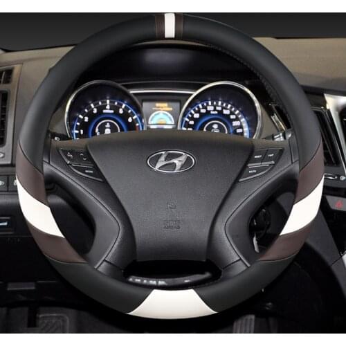 Car steering-wheels cover 37 38cm 15" For Hyundai ELantra/i35 Sonata/i45 Creta/ix25 Tuscon/ix35 Accent Verna Solaris Santa Fe