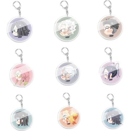 New Demon Slayer Keychain Kimetsu no Yaiba Double Sided Acrylic Key Chain Anime Accessories Cartoon Key Ring Hot Sale