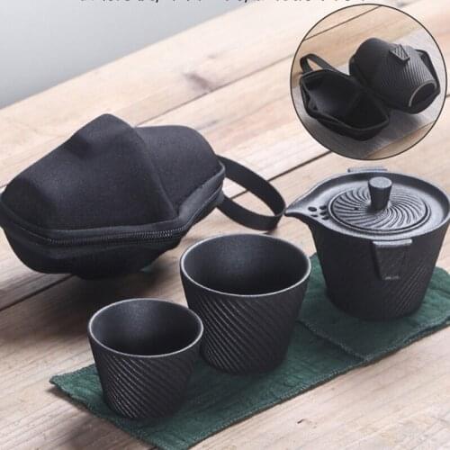 Japanese Style Tea Set Portable Office Outdoor Travel Teacup Set Pottery Gongfu Tea Cup
