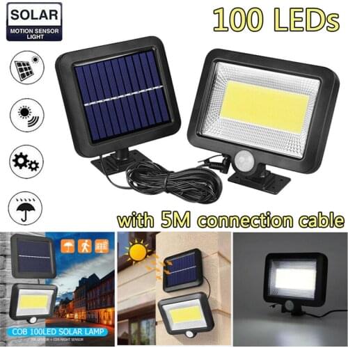 COB 100 LEDs Solar Lamp Sun Power Wall Lights PIR Sensor Light Waterproof Outdoor Solar Garden Lights for Industrial Lighting
