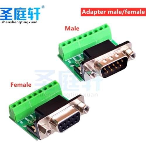 DB9 male and female head adapter screw terminal 9-pin 9-hole RS232 RS485 conversion board