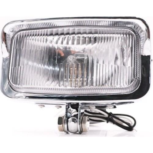 Chrome Retro Cafe Racer Square Rectangle Headlight For Harley Honda Kawasaki VT